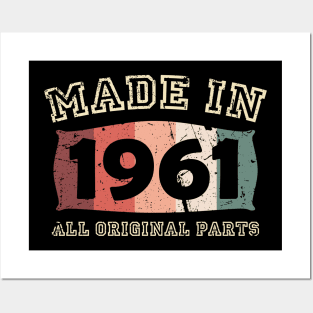 Made 1961 Original Parts 60th Birthday Posters and Art